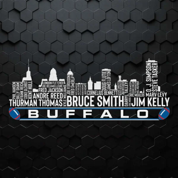 Buffalo Football City Skyline NFL Football Team SVG