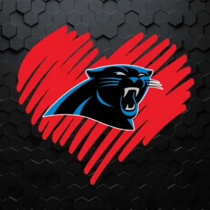 Carolina Panthers Heart Football Team SVG Digital Download