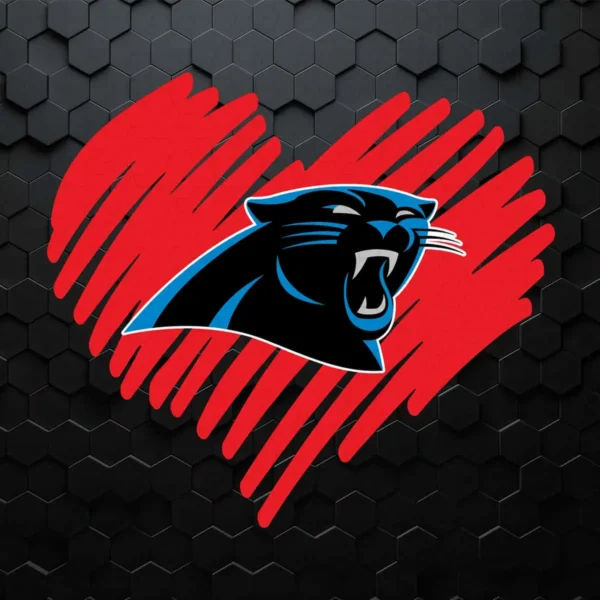 Carolina Panthers Heart Football Team SVG Digital Download