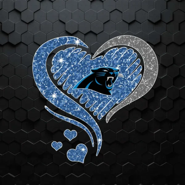 Caronila Panthers Blue Heart Nfl Sport SVG Cut File