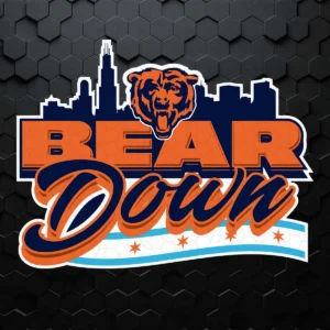 Chicago Bears Down Football Skull SVG NFL Super Bowl