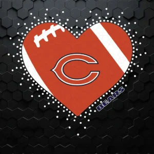 Chicago Bears Heart SVG Cricut File Happy Christmas
