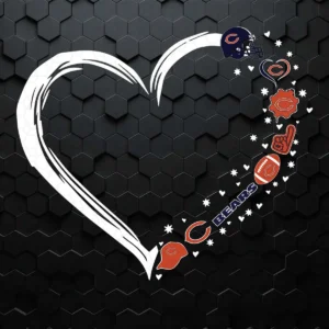 Chicago Bears Heart Shape NFL Super Bowl SVG Cricut File