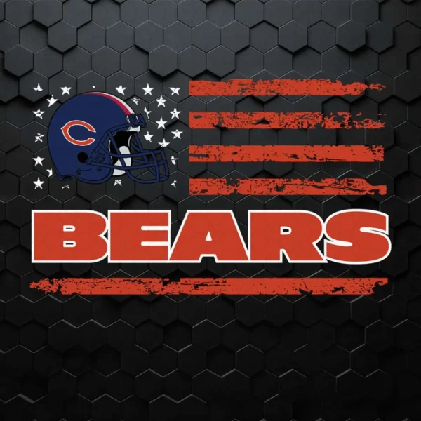 Chicago Bears Helmet Logo Flag SVG File For Cricut