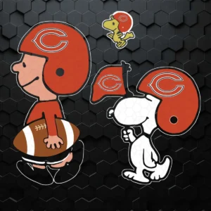 Chicago Bears Logo On Snoopy And Peanut Helmet SVG