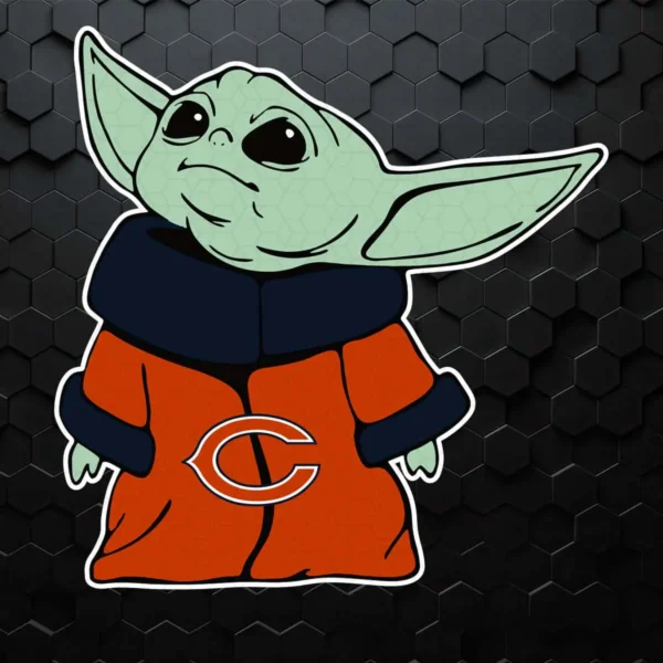 Chicago Bears NFL Baby Yoda SVG For Lover Digital Download