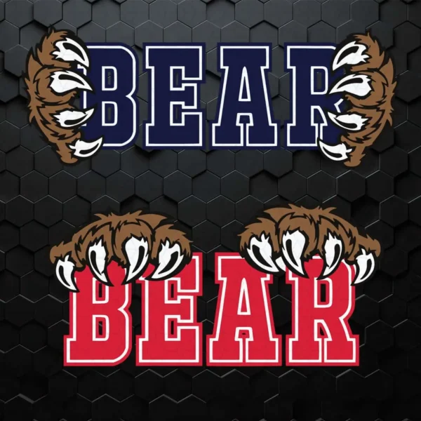 Chicago Bears Text And Paw NFL SVG Cricut File