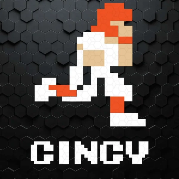 modern with a pixel art influence Bengals classic SVG design showing excitement for Cricut and Silhouette cutting machines