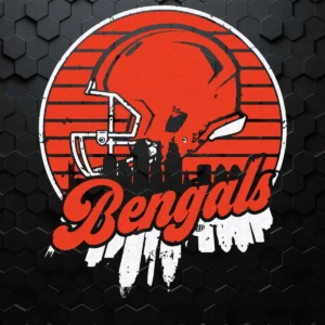 modern with a bold aesthetic Bengals helmet SVG design showing excitement and pride for Cricut and Silhouette cutting machines