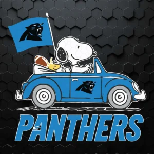 Cute Snoopy Car Fan Carolina Panthers SVG Cricut File