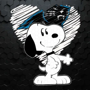 Cute Snoopy Carolina Panthers Heart SVG Digital Download