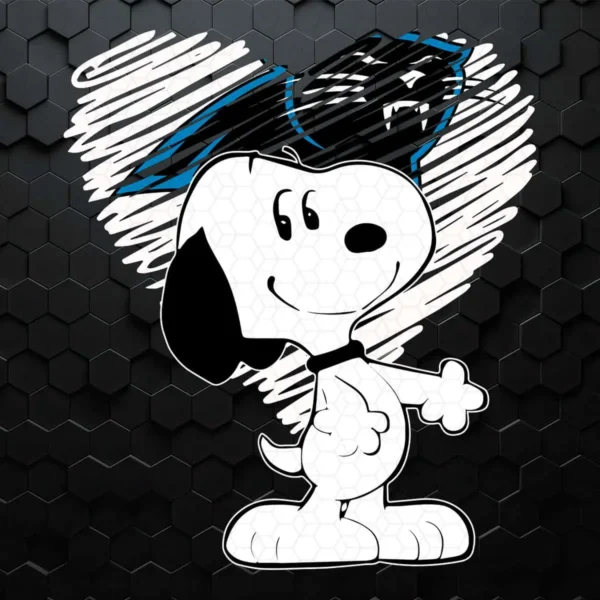 Cute Snoopy Carolina Panthers Heart SVG Digital Download