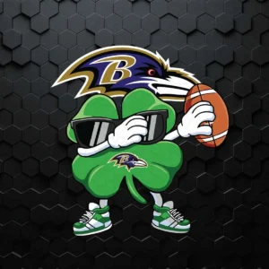 Dabbing Shamrock Football St Patrick's Day Baltimore Ravens SVG