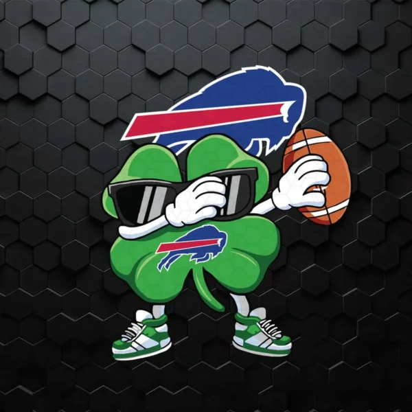 Dabbing Shamrock Football St Patricks Day Buffalo Bills SVG