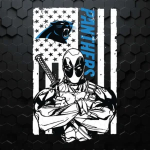 Deadpool Flag Fan Carolina Panthers Logo SVG Cricut File