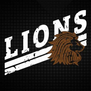 vintage with a bold, rugged aesthetic Lions logo SVG design showing pride for Cricut and Silhouette cutting machines