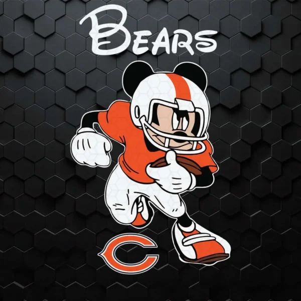Disney Mickey Mouse Love Chicago Bears SVG Cricut File