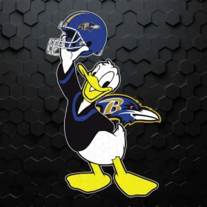 Donald Duck Ravens Football Mascot SVG Background Transparent