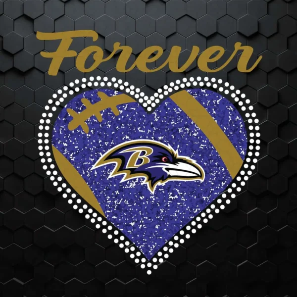 Forever Baltimore Ravens Heart Diamond SVG
