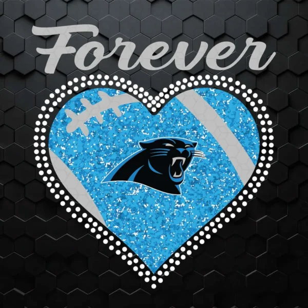 Forever Carolina Panthers Heart Diamond SVG Digital File