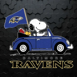 Funny Snoopy Driving Volkswagen Baltimore Ravens SVG Cut File