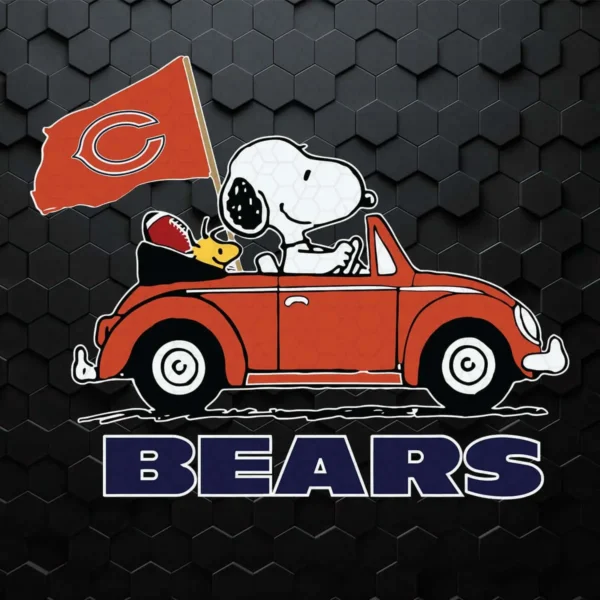 Funny Snoopy Driving Volkswagen Chicago Bears SVG