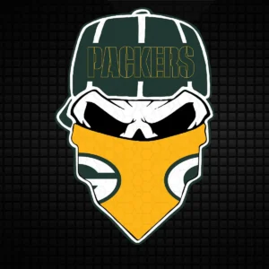 modern with a bold and edgy aesthetic Packers skull SVG design showing pride and loyalty for Cricut and Silhouette cutting machines