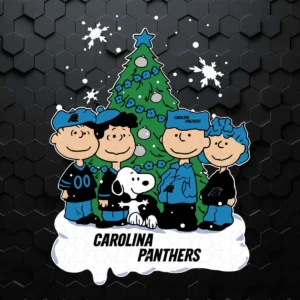 Happy Christmas With The Peanuts And Carolina Panthers SVG