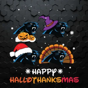 Happy Hallothanksmas Carolina Panthers SVG Football Logo