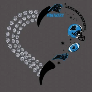 Heart Fan Carolina Panthers SVG Cricut File