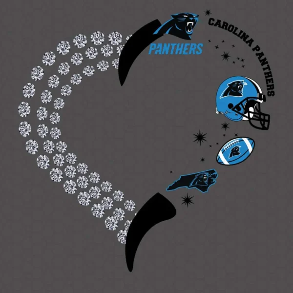 Heart Fan Carolina Panthers SVG Cricut File