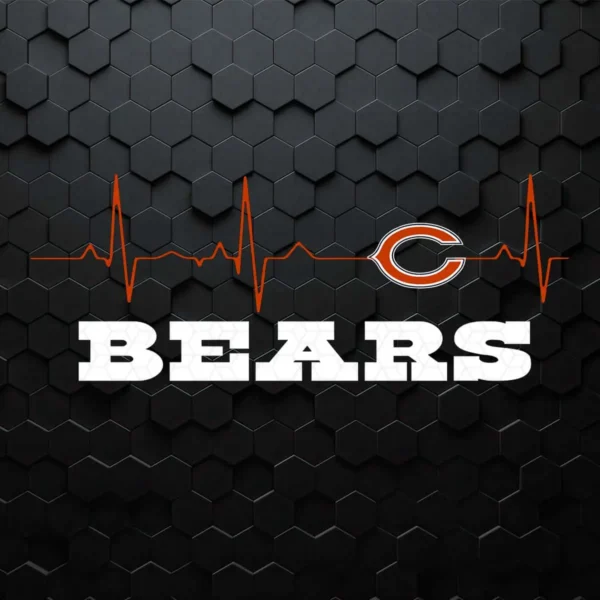 Heartbeat Chicago Bears SVG Cricut Digital Download
