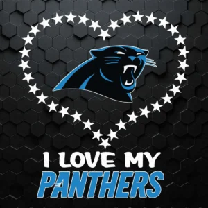 I Love My Heart Carolina Panthers SVG Football SVG Cricut File
