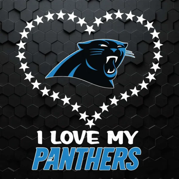 I Love My Heart Carolina Panthers SVG Football SVG Cricut File
