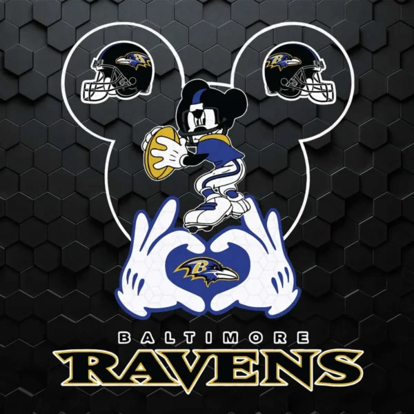 I Love The Ravens Mickey Mouse Baltimore Ravens SVG