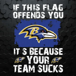 If This Flag Offends You It's Because Your Team Sucks Snoopy Ravens SVG