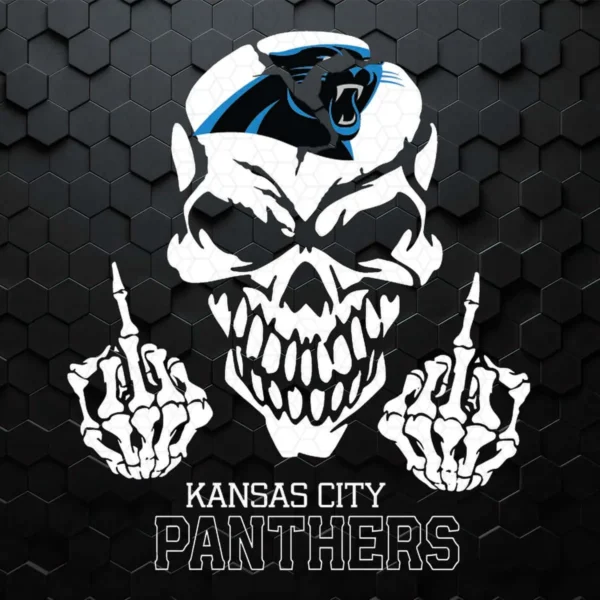 Kansas City  X Carolina Panthers Skull SVG File Cricut