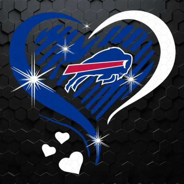 Love Buffalo Bills Sparkle Heart Version SVG NFL Super Bowl