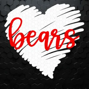 Love Chicago Bears Heart Logo Football Team SVG Cricut File