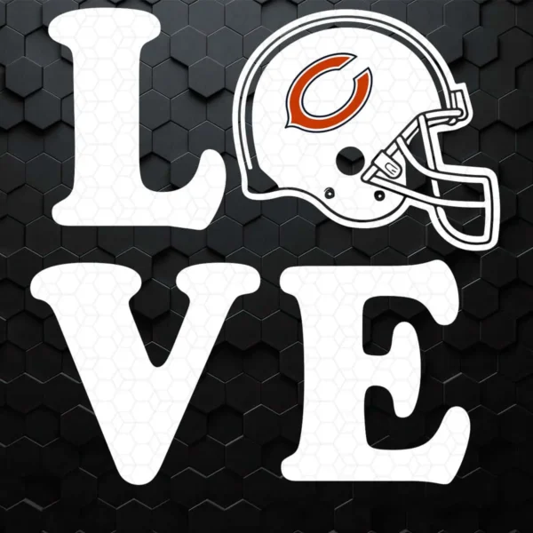 Love Chicago Bears Helmet SVG Cricut Digital Download