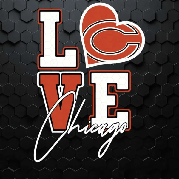 Love Football Chicago Bears Logo SVG PNG Eps Dxf