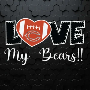 Love My Bears Heart SVG Cricut File Clipart NFL