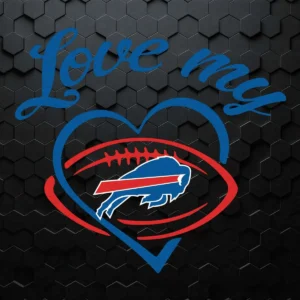 Love My Bills Nfl Football Vector SVG Background Transparent