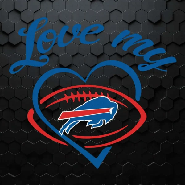 Love My Bills Nfl Football Vector SVG Background Transparent