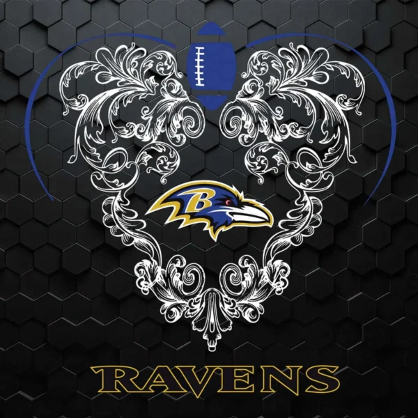 Love Ravens Football Heart SVG  Cricut File