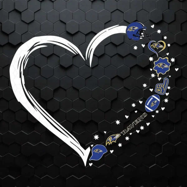 Love Ravens Heart SVG  Cricut File Digital Download