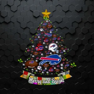 Merry And Bright Buffalo Bills Nfl Christmas Tree PNG