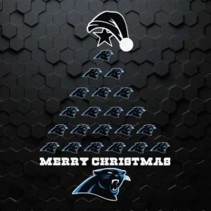 Merry Christmas Tree Carolina Panthers SVG Football