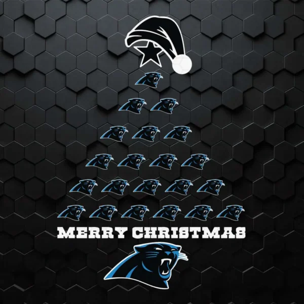 Merry Christmas Tree Carolina Panthers SVG Football