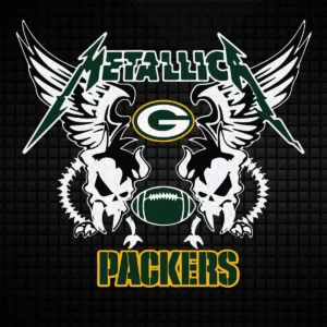 bold and edgy, combining elements of rock culture with sports aesthetics Packers logo SVG design showing pride and excitement for Cricut and Silhouette cutting machines